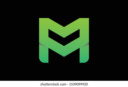 Initial letter M logo. origami vector logo design template - Vector
