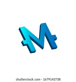 letra inicial m logotipo prospectivo azul
