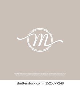 Initial Letter M Logo Sign Symbol Luxury concepts.