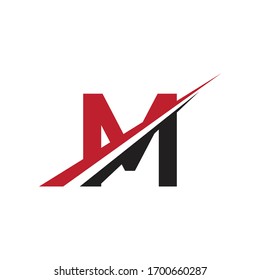 initial letter m logo swoosh