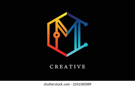 Initial letter M logo templat. suitable for business, brand identity, internet, online shop, label or packaging.

