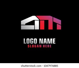 Initial letter A M logo template vector