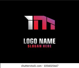 Initial letter I M logo template vector