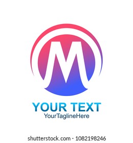 Initial letter M logo template colorful circle design for business and company identity