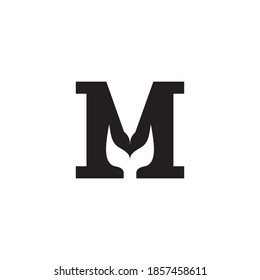 Initial letter m logo template with spartan gothic vector