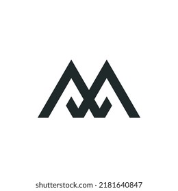 initial letter m logo vector illustration isolated on white background