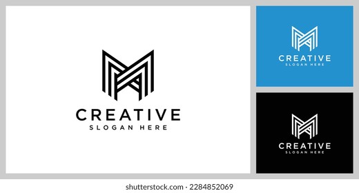 initial letter m logo vector design