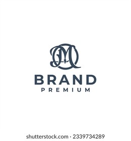 initial letter m luxury logo design 