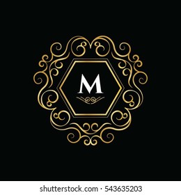 Initial Letter M Luxury Logo Sign Symbol Icon