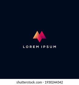 Anfangsbuchstaben m Logo-Design-Elemente der Medientechnologie