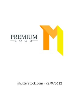 Initial Letter M MI Logo Icon Design Template Elements. Material design logo