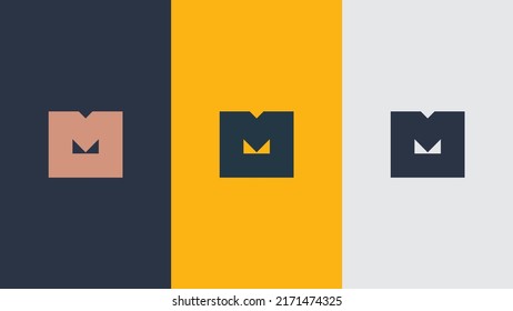 initial letter m minimal logo design.alphabet m vector icon