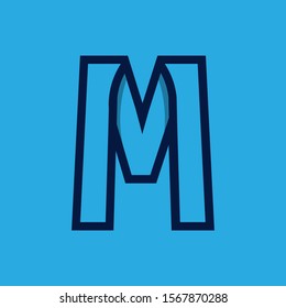 Initial letter M minimalism logo template for company or business brand