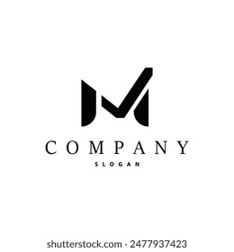 Initial Letter M Minimalist Logo Simple Logotype Vector Corporate Identity Emblem Modern, Luxurious And Elegant Symbol Design Brand, Company, Business