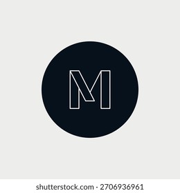Initial Letter M Minimalist logo design. Vector Illustration.
