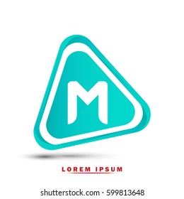 Initial letter M. Modern concept and elegant typographic . Gradient blue