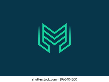 Initial Letter M Modern Line  Logo, Initial Letter Logo For Company Name, Alphabet Logo Template Ready For Use, Modern Initial Logo

