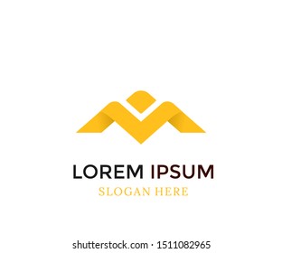 Initial Letter M Mountain Logo vector Design Template