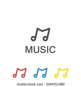 Initial letter M music logo template
