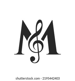 Initial Letter M Music Logo. Dj Symbol Podcast Logo Icon Vector Template