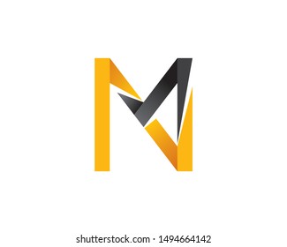 initial letter m n ribbon band