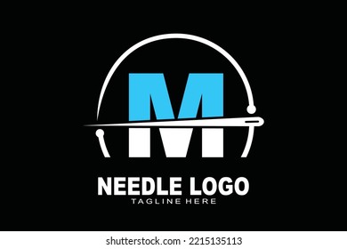 initial Letter M needle logo