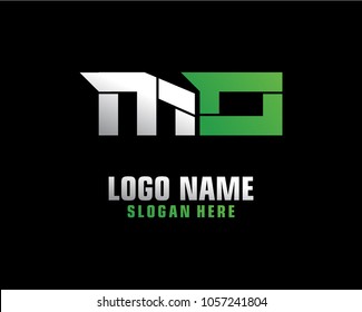 Initial letter M O logo template vector
