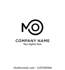 Initial Letter M O logo Connected circle symbol. Design Template Element