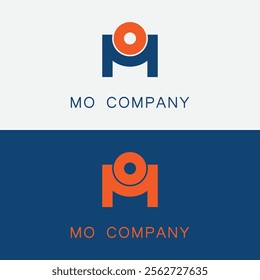 Initial Letter M O logo Connected circle symbol. Design Template Element
