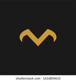 initial letter m oval logo type