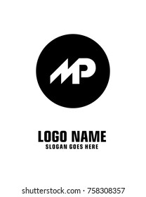 Initial letter M & P logo template vector