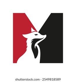 Concepto inicial del diseño del logotipo del animal doméstico de la letra M con la Plantilla del Vector del símbolo del perro