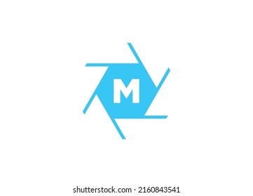 Initial Letter M Photography Logo Camera lens Concept. Capture Logo Combined M Letter Camera Sign Logo