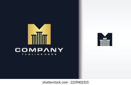 initial letter M pillar logo