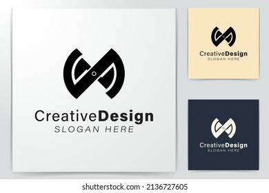 Initial letter M propeller Modern Logo Ideas. Inspiration logo design. Template Vector Illustration. Isolated On White Background