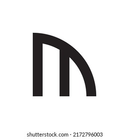 Initial Letter M Quarter Circle Logo