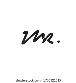 Letra inicial M R / R M Escritura a mano y logotipo de firma