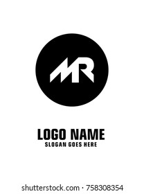 Initial letter M & R logo template vector