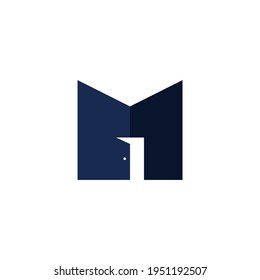 Initial of letter M realty or real estate properties logo company design. house logo with letter M sign. logo template