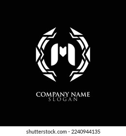 INITIAL LETTER M ,ROUND LOGO