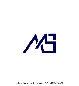 initial letter M S logo modern sign template