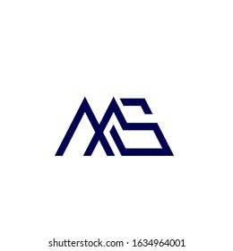 initial letter M S logo modern sign template