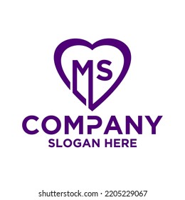 Letra inicial m s logo diseño vectorial