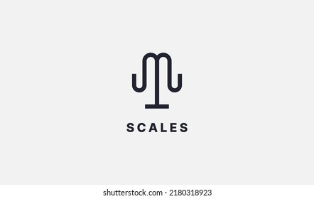 Letra inicial M con logotipo de escalas. Usable para logotipos de empresas y marcas. Elemento de plantilla de diseño de logotipo de vectores planos.