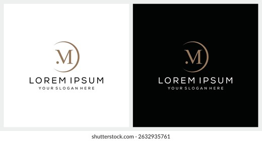 letra inicial M serif design de logotipo de fonte, conceito de ícone gráfico de luxo