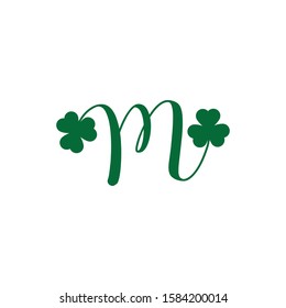 initial letter m Shamrock leaf logo