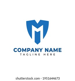 initial  letter M shield logo for your company logo shield vector