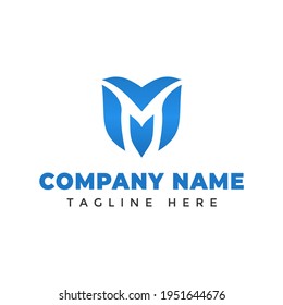 initial  letter M shield logo for your company logo shield vector