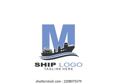 initial Letter M ship logo