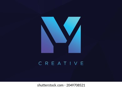 letra inicial M color claro simple monograma logotipo diseño moderno para símbolo web y compañía